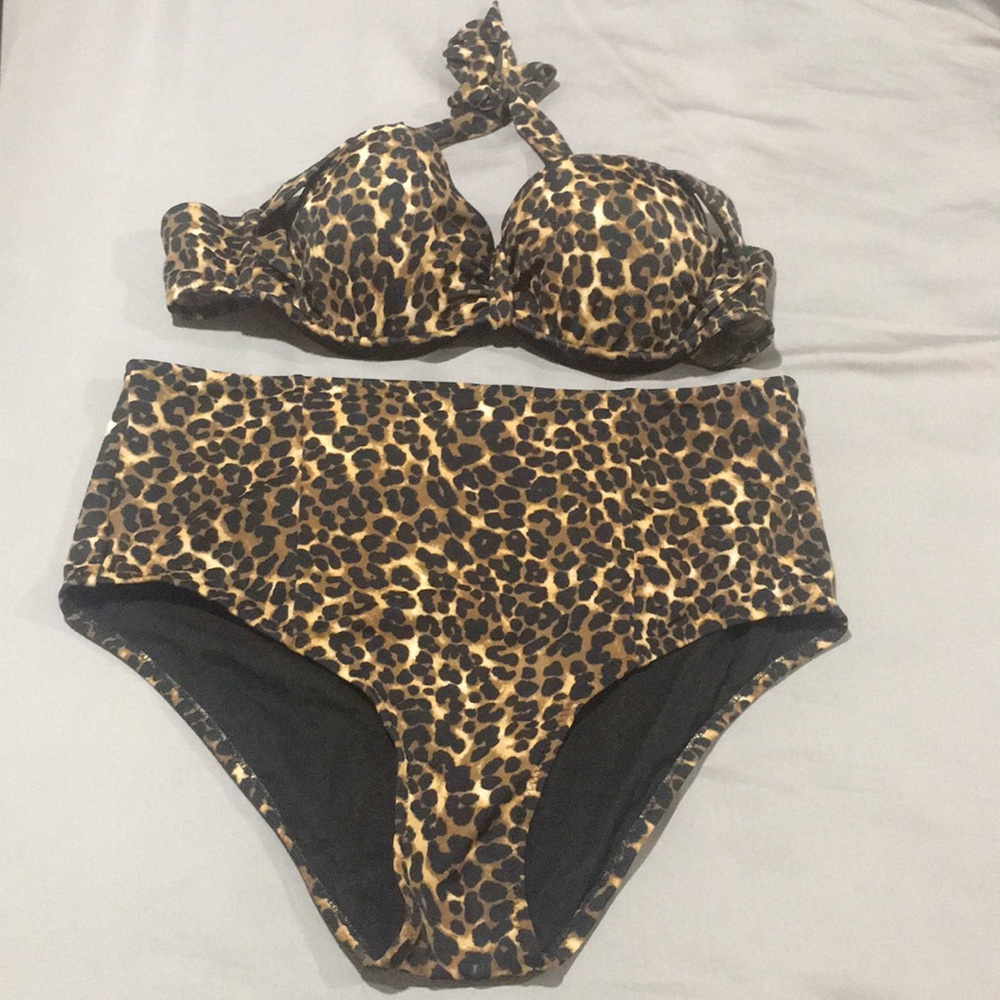 ASOS High-Waist Leopard Print Bikini